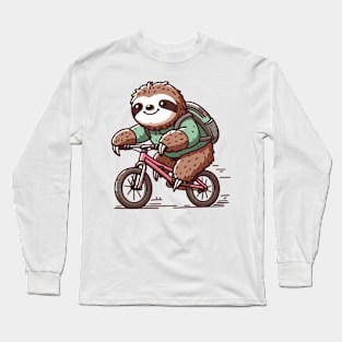 Sloth biking Long Sleeve T-Shirt